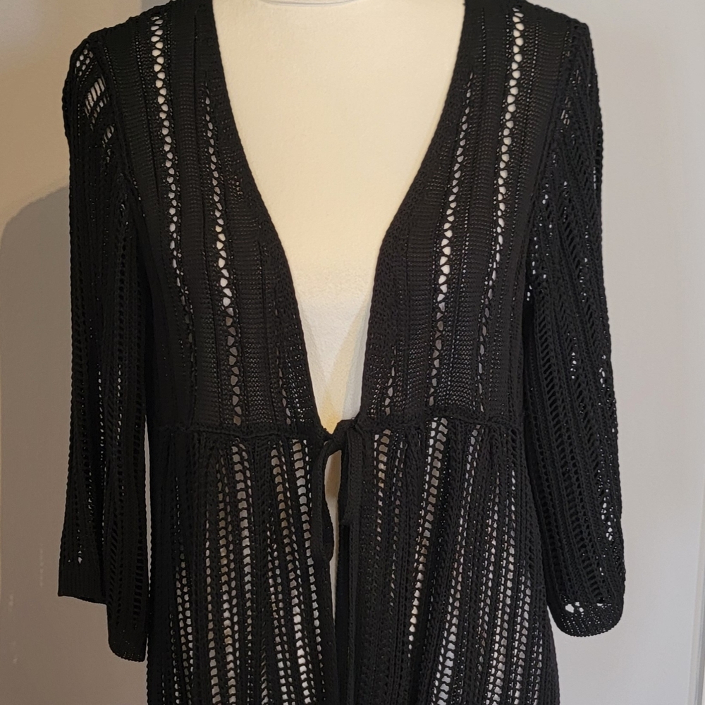 Grace Karin Black Crochet Cardigan